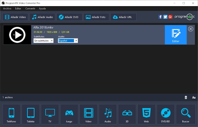 Program4Pc Video Converter Pro Full imagenes