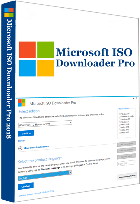 Microsoft ISO Downloader Pro 2018 pc cover poster box