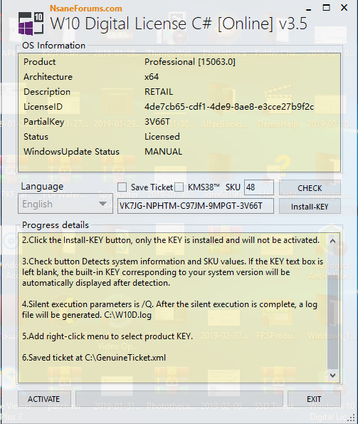 Windows 10 Digital License C# 3.7, El programa mas facil para activar tu windows con tan solo un Clic