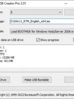 Bootable USB Creator Pro 2.01, ¡Crear una memoria USB de arranque de Windows desde Microsoft Windows es muy simple con este software!