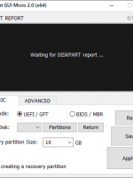 Diskpart GUI Micro 2.0, Partición rápida del disco duro antes de instalar el sistema operativo Windows.